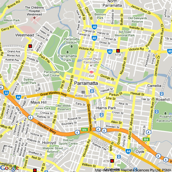 City Of Parramatta Map History Of Parramatta
